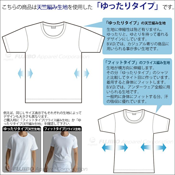 bvd t シャツ サイズ 販売 表