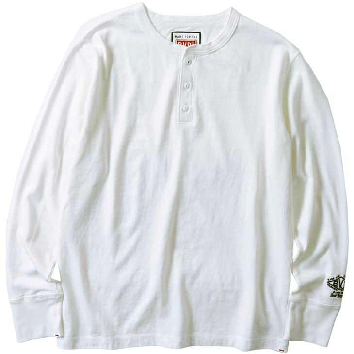 日本製】ヘビーウエイト 綿100％ ヘンリーネックロングスリーブTシャツ 