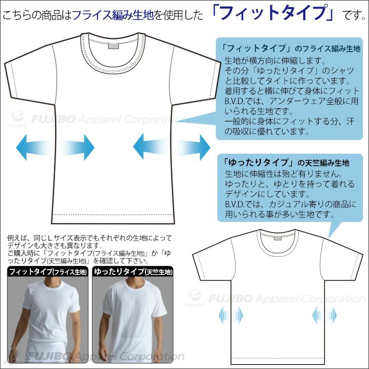 BVD Finest Touch EX U首半袖Ｔシャツ 綿100% 抗菌 防臭（S/M/L）fe314