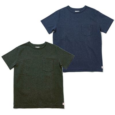 日本製】ヘビーウエイト 綿100％ ポケット付き 杢 クルーネックTシャツ