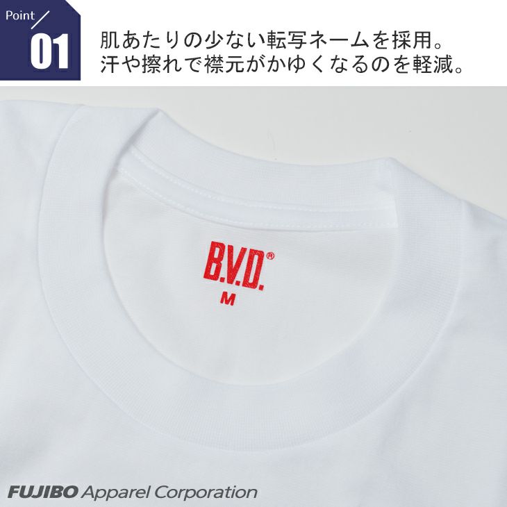 お得な2枚組＋吸水速乾 BVD クルーネック半袖Tシャツ 【M/L/LL
