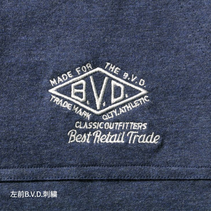 ヘビーウエイト 日本製 綿100％ ヒップパッチハーフパンツ by BVD（M/L