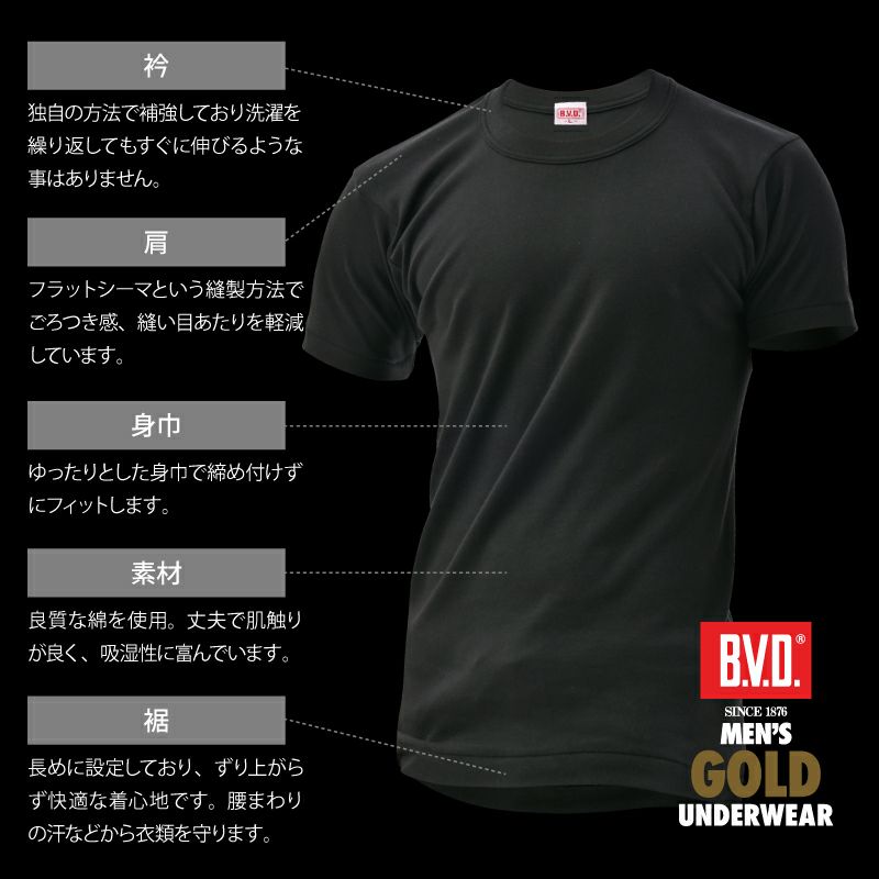 アウトレット☆送料無料 紳士 B.V.D 丸首半袖Tシャツ 丸首半袖Ｔシャツ 