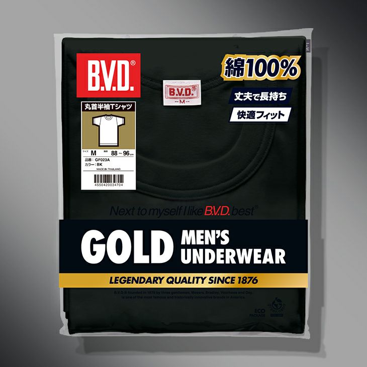 b.v.d トップ gold 綿100 丸首半袖tシャツ