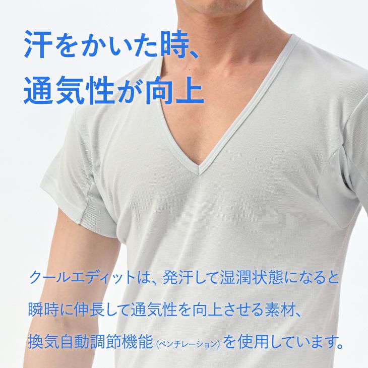 bvd ワキ汗対策 オファー 抗菌防臭 22cm vネック半袖tシャツ