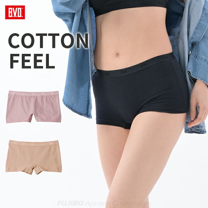BVD コットンフィール COTTONFEEL 綿混 ボーイズレングスショーツ (M/L