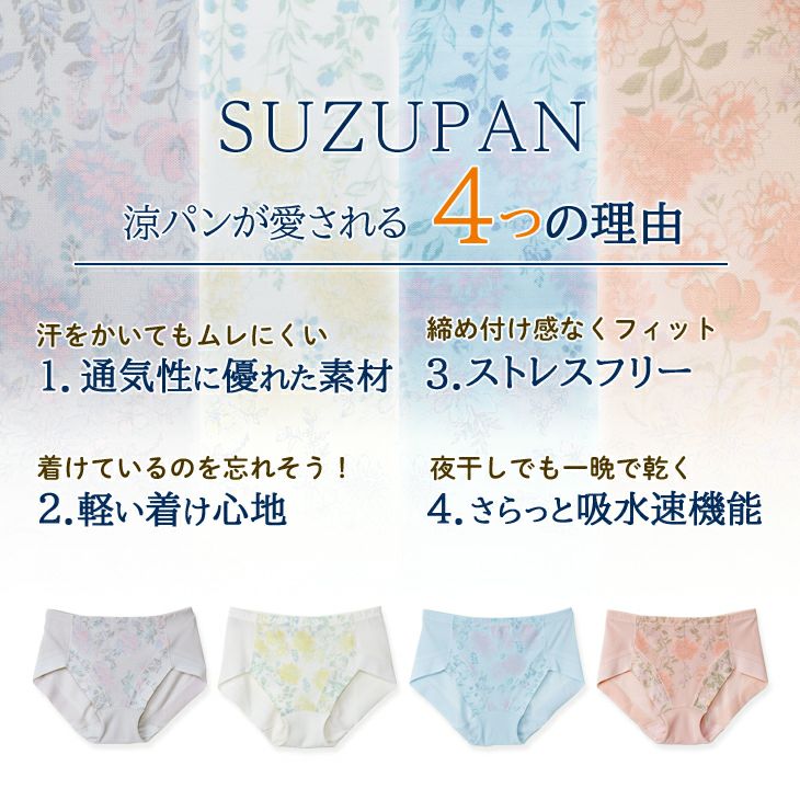 BVD 涼パン 花柄 プリント スタンダードショーツ 軽い ムレ