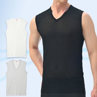 ビンテージ　B.V.D. メッシュT BVD エアーメッシュ Vネックスリーブレス【M/L/LL】GR770