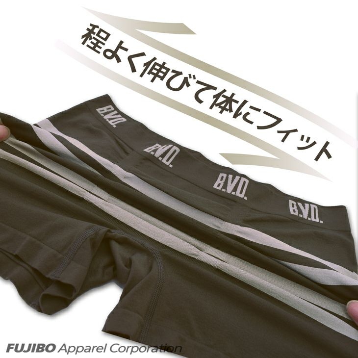 BVD ボクサーパンツ 立体成型 ソフトフィット ボーダー 前とじ （M/L